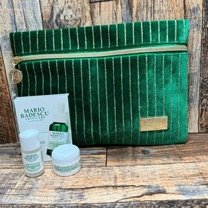 NEW Mario Badescu Travel Makeup Bag Sample Kit Night Cream Cleansing Oil & Serum